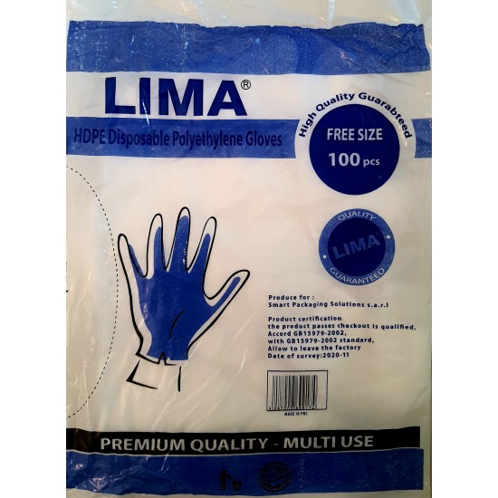 Disposable Polyethylene Gloves (One Size, 100pcs)